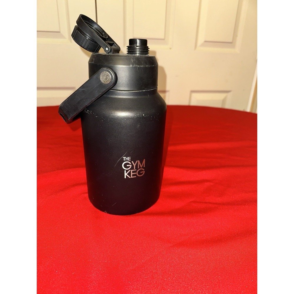 The Gym Keg Water Bottle Black Stainless Steel 80oz